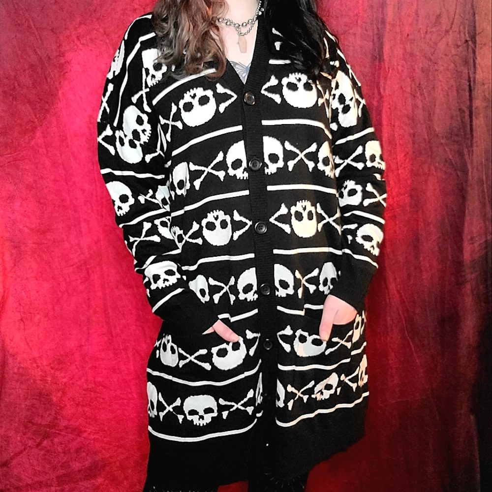 Skull & Crossbones oversized cardigan/ dress ☠️